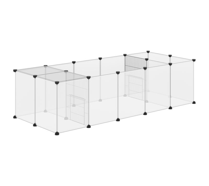 Enclos Parc Modulable Petits Animaux 20 Panneaux Noir Blanc