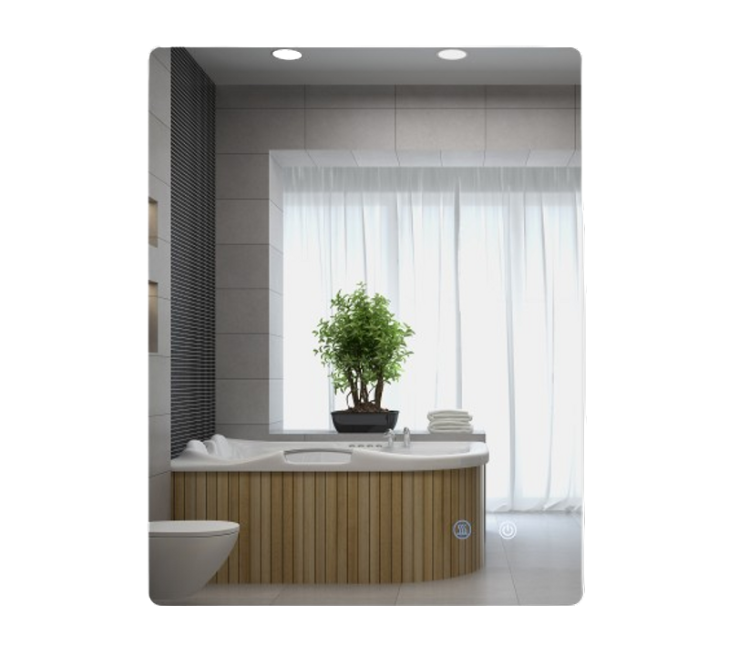 Miroir Rectangulaire Mural Lumineux LED De Salle De Bain 70 X 50 Cm