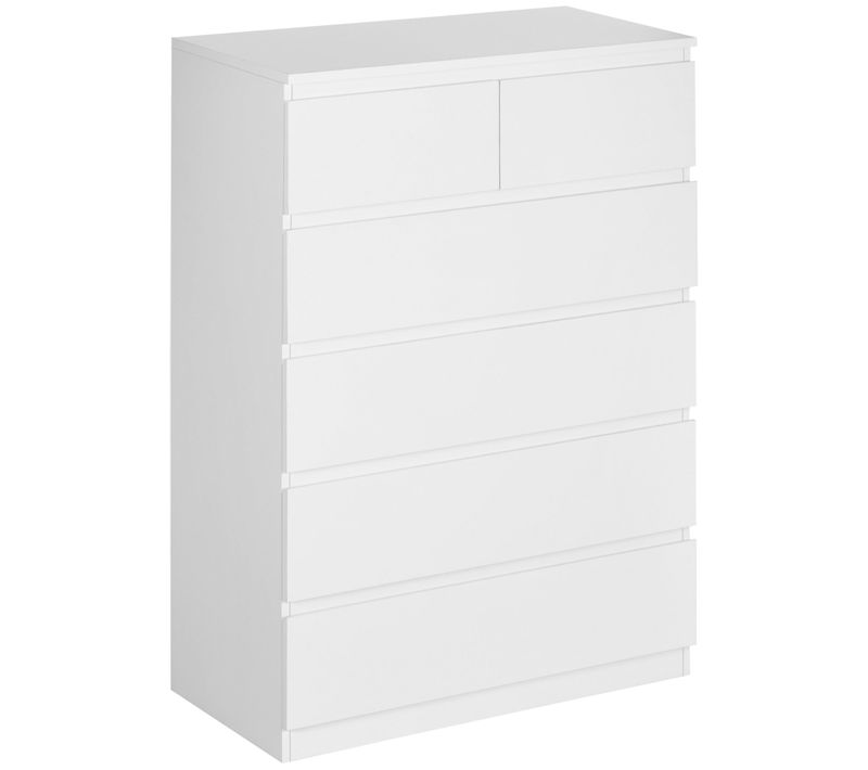 Commode 6 Tiroirs Style Contemporain Poignées Invisibles
