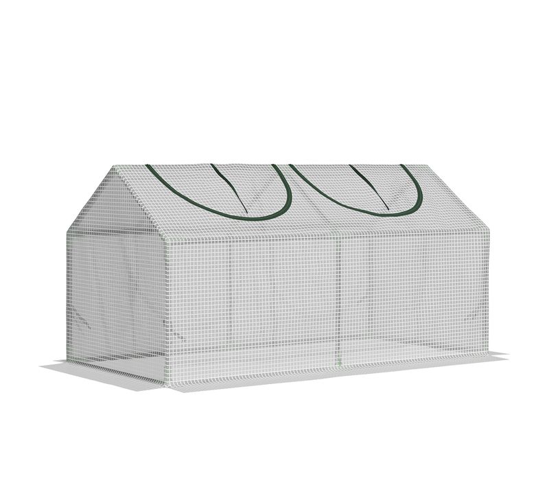 Mini Serre De Jardin 120 X 60 X 60 Cm 2 Fenêtres Acier Thermolaqué Pe