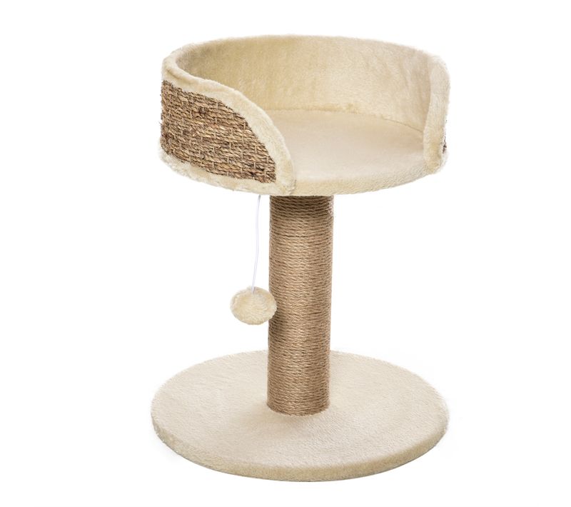Arbre à Chat Griffoir 2 Niveaux H. 49 Cm Boule Suspendue