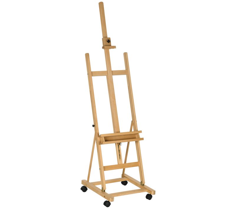 Chevalet D'artiste Pliable Sur Roulettes Réglable Rangement Bois Hêtre