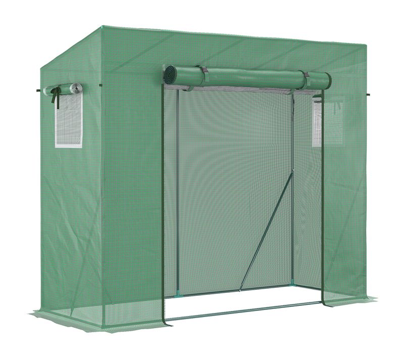 Serre De Jardin Balcon 1,54 M² - Porte, 2 Fenêtres - Acier Pe Haute Densité Vert
