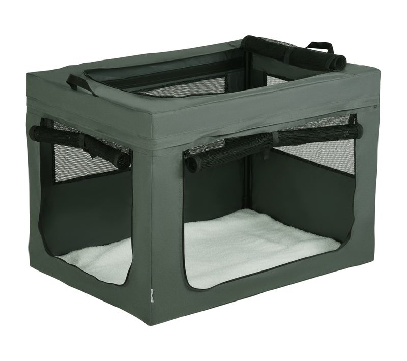 Sac De Transport Pliable Pour Chien Chat Acier Polyester Gris