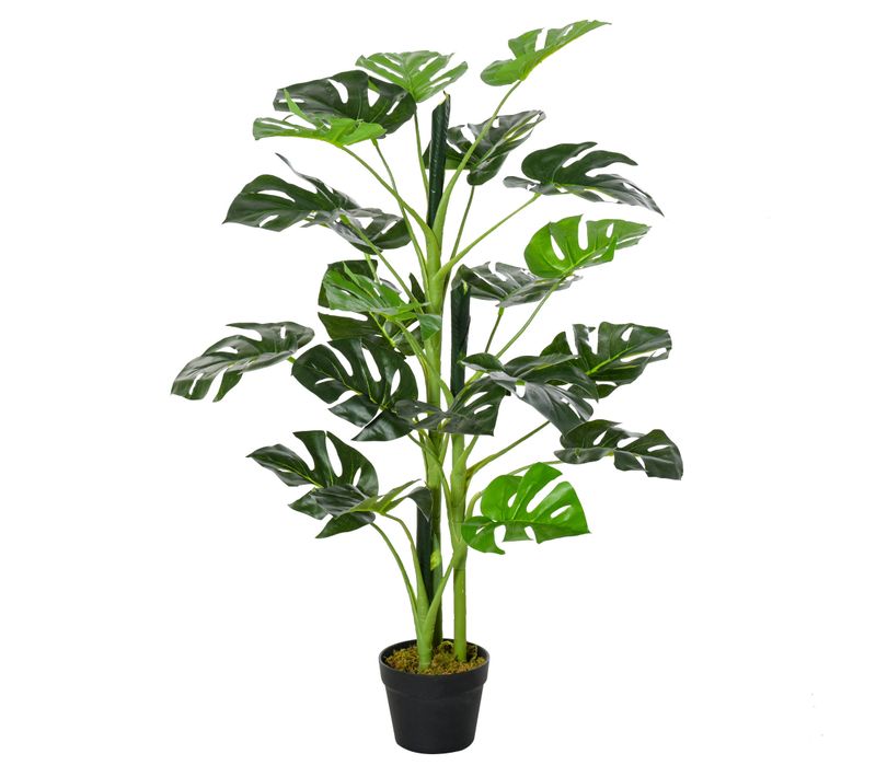 Plante Artificielle Monstera H. 100 Cm Feuilles De Tortue Réalistes Pot Inclus
