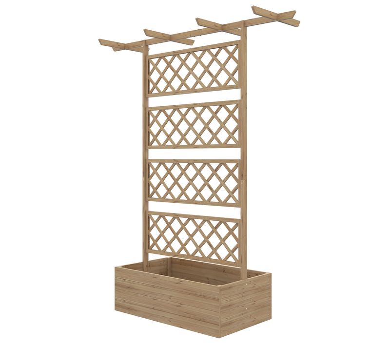 Jardinière Avec Treillis Pergola Bois Sapin Pré-huilé