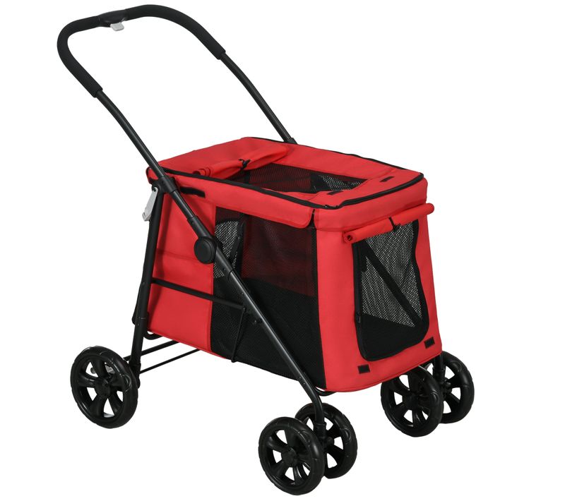 Poussette Pliable Chien Chat 4 Roues Avec Coussin