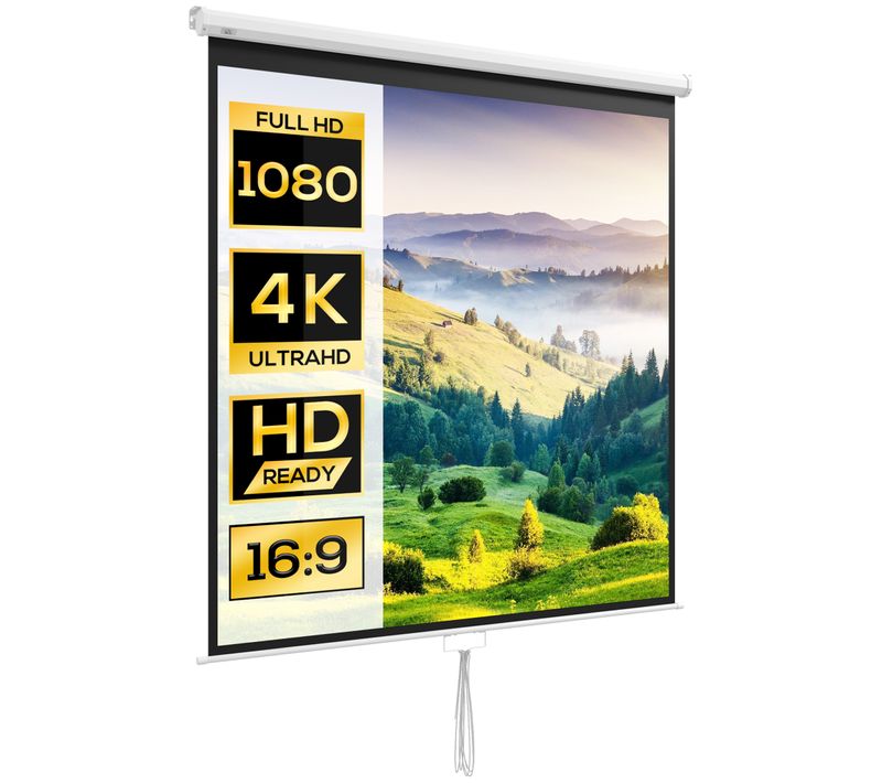 écran De Projection Home-cinéma TV Format 1:1 99 Pouces 4k HD Métal Pvc