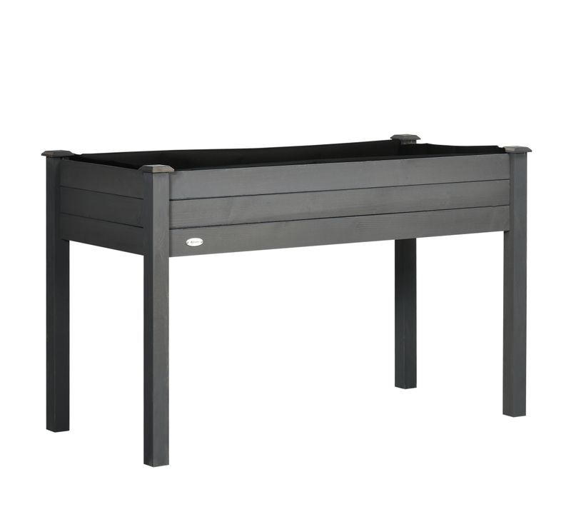 Jardinière Sur Pieds Potager Inserts D'irrigation + Feutre De Drainage Sapin Gris