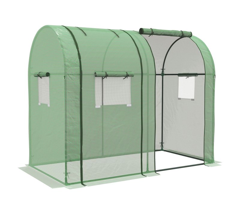 Serre De Jardin 1,8 M² - 2 Portes Zippées 4 Fenêtres - Acier Pe