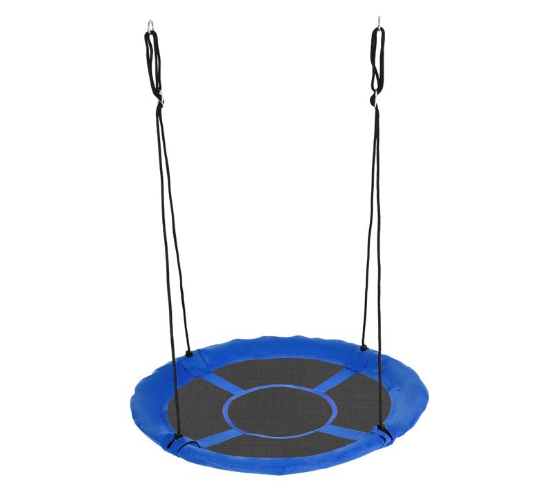 Balançoire Nid D'oiseau Ronde Ø 110 Cm 4 Anneaux Inclus Bleu