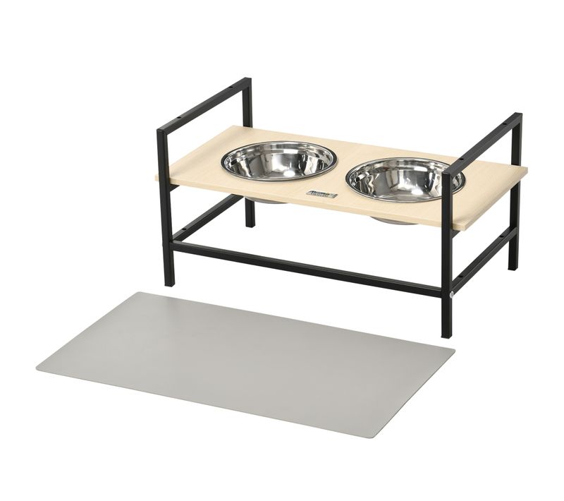 Porte-gamelles Double Chien Surélevée Réglable Avec Tapis
