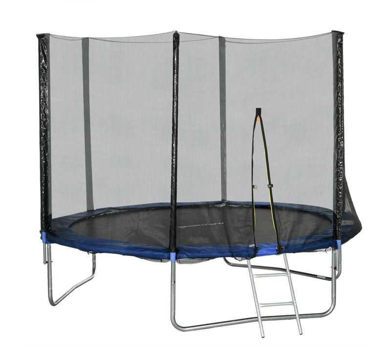 Trampoline D'extérieur D. 305 Cm Avec Filet De Sécurité, Poteaux Rembourrés Et Échelle