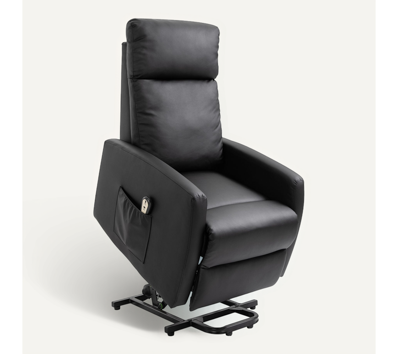 Fauteuil De Relaxation électrique Releveur Réglable Pu Noir