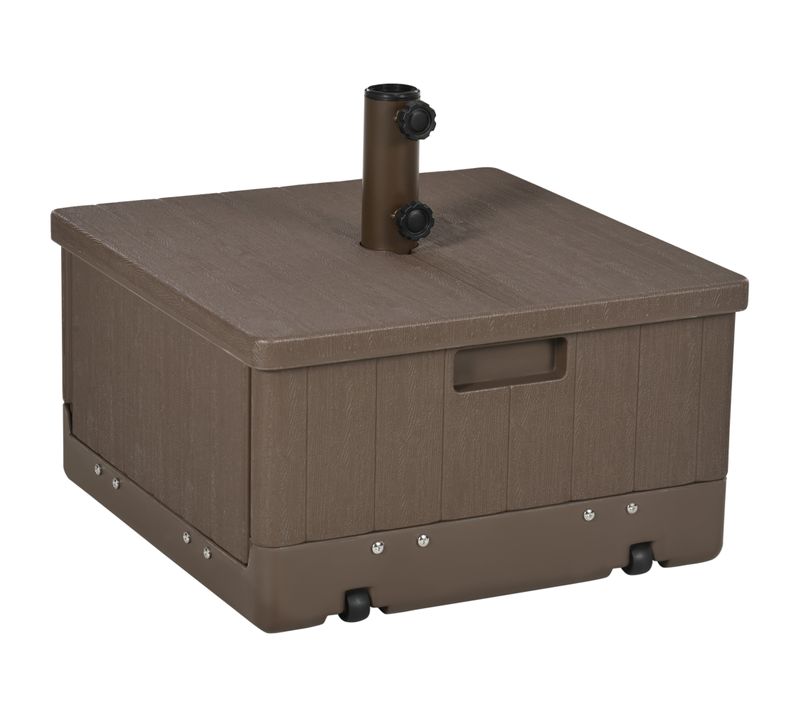 Pied De Parasol Table D'appoint Jardinière 3 En 1 Marron