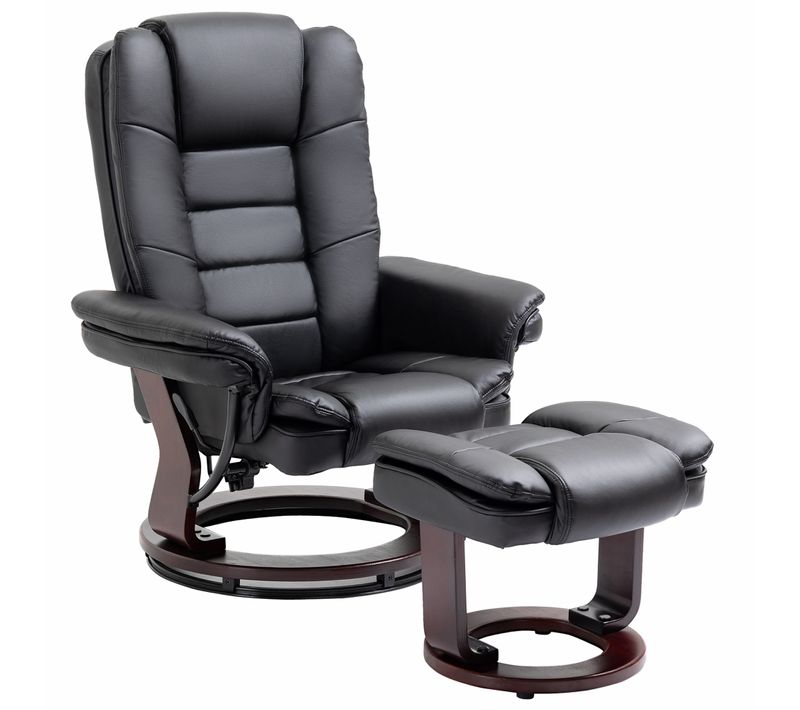 Fauteuil De Relaxation Inclinable Pivotant Avec Repose-pied Pu