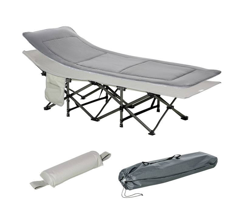 Lit De Camp Lit D'appoint Pliable Avec Sac Matelas Oxford Métal