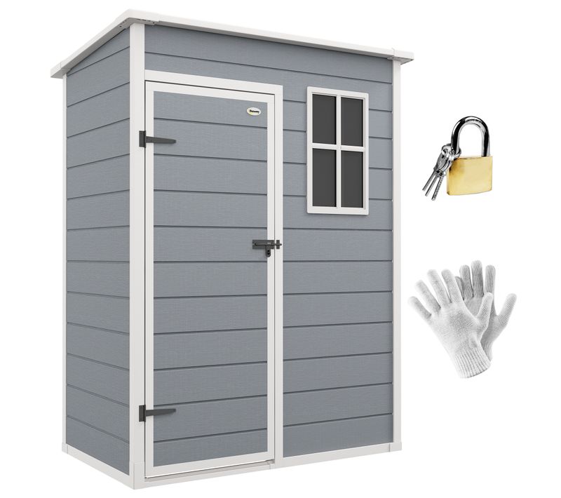 Abri De Jardin - Cabanon Porte Verrouillable, Fenêtre - Alu Pp Gris Blanc