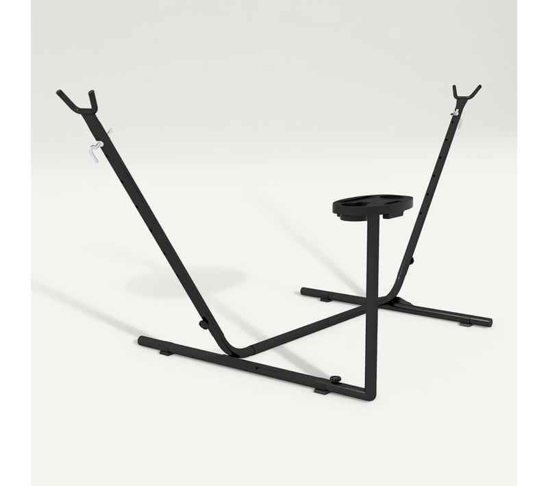 Support Pied De Hamac Avec Porte-gobelet Structure Métal époxy Noir