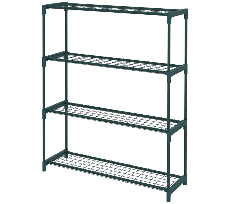 Étagère à Fleurs 4 Niveaux Dim. 89l X 28l X 107h Cm Acier Vert