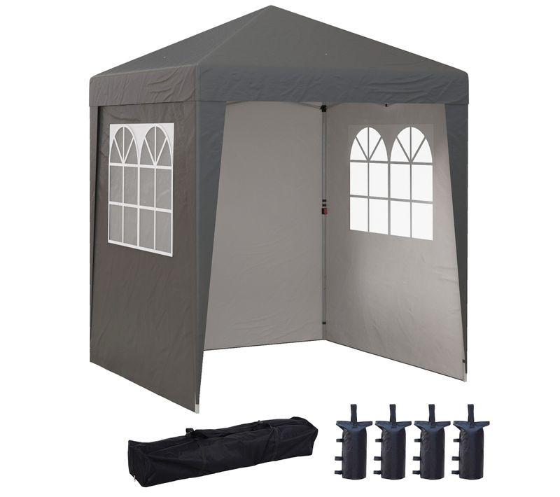 Tonnelle De Jardin Pliante Pop-up Réglable 2x2m Anti-uv 30+ 4 Sacs Lestage Sac De Transport