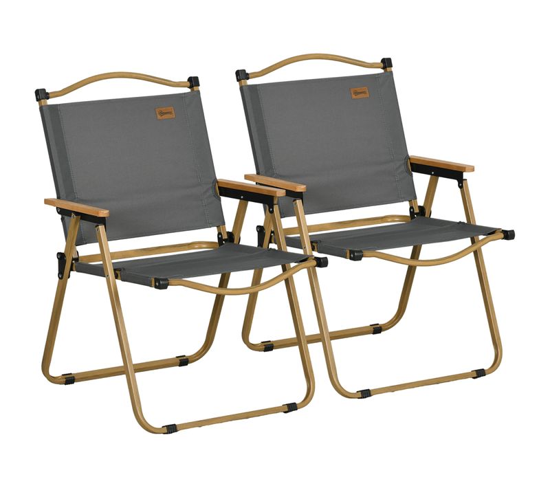 Lot De 2 Chaises De Jardin Camping Pliables Acier Oxford