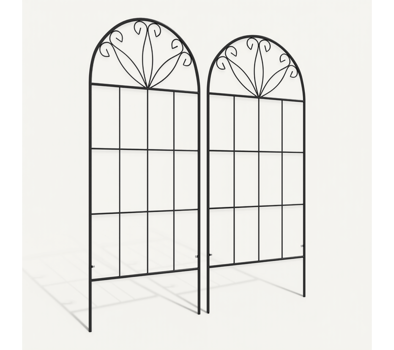 Treillis De Jardin Lot De 2 Support Pour Plantes Grimpantes En Métal Noir
