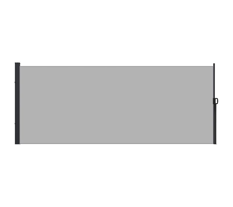 Store Latéral Brise-vue Paravent Rétractable De Jardin Dim. 4l X 1,60h M Gris