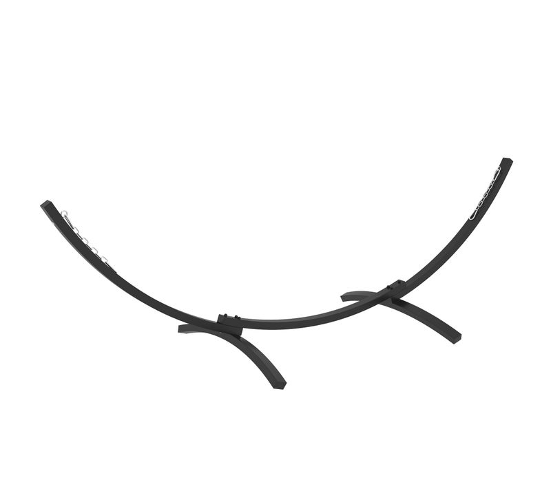 Support Pied De Hamac Structure Robuste L. 360 Cm Métal époxy Gris