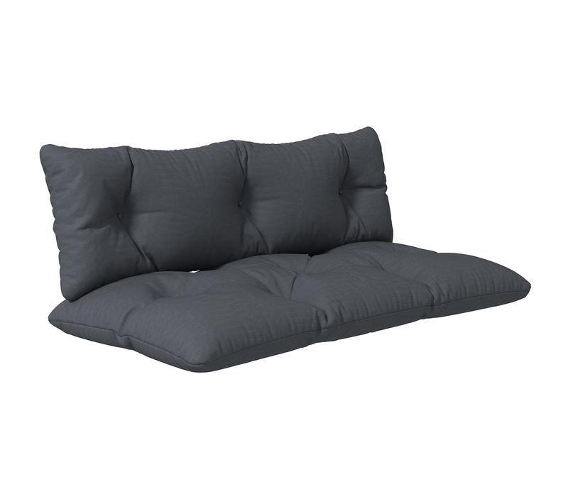 Ensemble De 2 Coussins D'extérieur Assise Dossier Canapé Gris