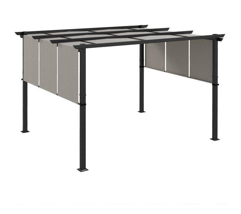 Pergola 3 Toiles Coulissantes - Dim. 3,57l X 2,96l X 2,35h M