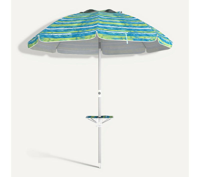 Parasol Inclinable De Plage Uv50+ D.190 Cm Sac Porte-gobelets Inclus
