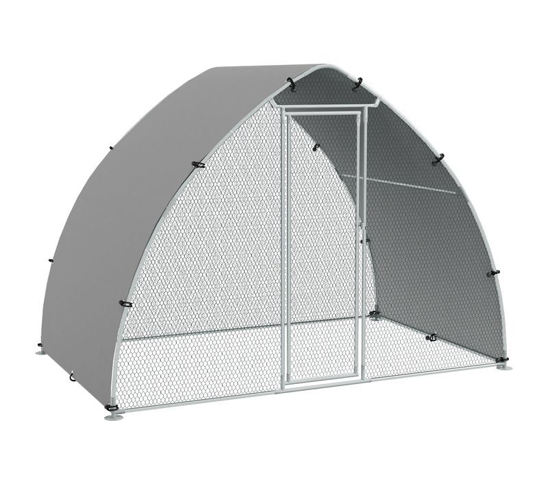 Enclos Poulailler Chenil 5,75 M² - Toit Anti-uv, Porte Verouillable - Acier Galvanisé