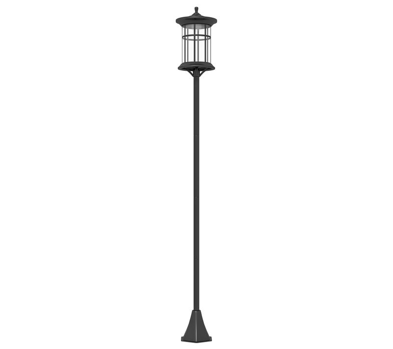 Lampadaire Solaire LED Extérieur Sur Pied H. 184 Cm Noir