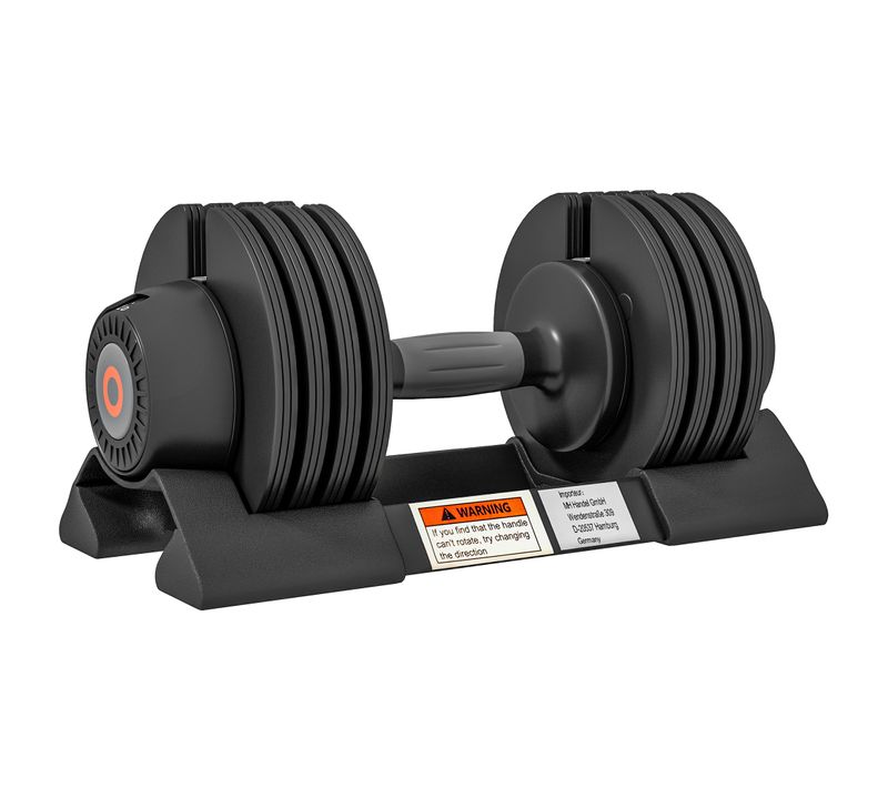 Haltère Réglable Poids 3,5/6/8/10 Kg Max. - Plateau Rangement - Acier Abs Noir