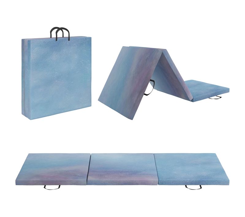 Tapis De Sol Gymnastique Fitness Pliable Portable Dim. 180l X 60l X 5h Cm