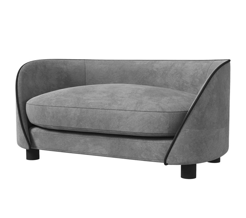 Canapé Pour Chien Design - Coussin Déhoussable - Velours Gris