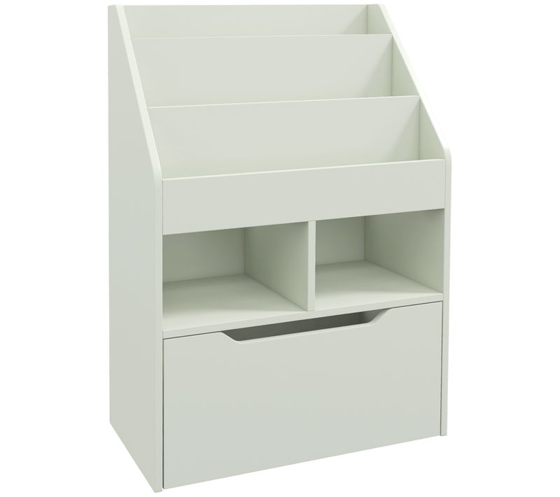 Bibliothèque 3 Étagères 2 Niches Tiroir