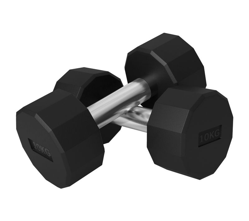 Ensemble D'haltères Courtes Total 20 Kg - Poignée Antidérapante - Noir