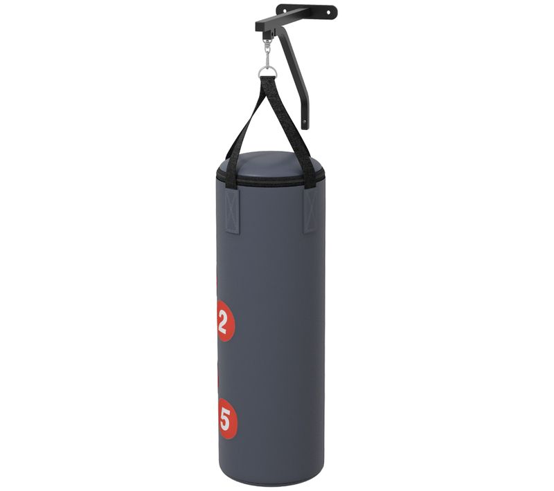 Sac De Frappe Boxe Avec Accessoires - à Remplir - Acier Pu Rouge Gris