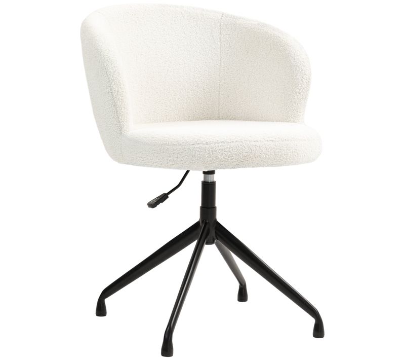 Chaise De Bureau Design Acier Noir Effet Laine Bouclée