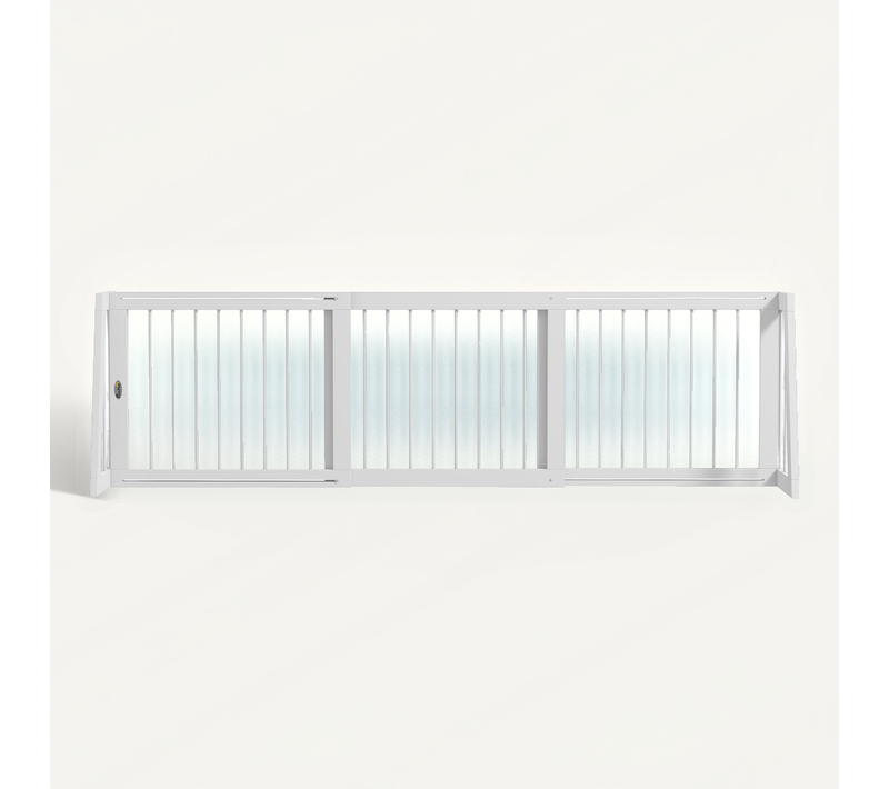 Barrière De Sécurité Chien 3 Panneaux Rétractable Bois Blanc