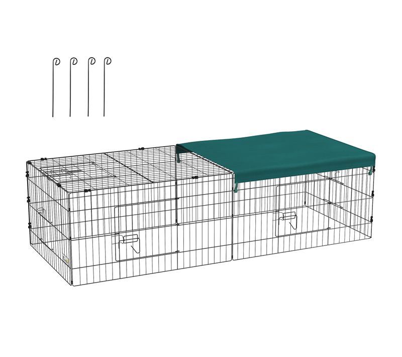 Parc Enclos Modulable Acier Avec Bache Pour Lapins Rongeurs Petits Animaux