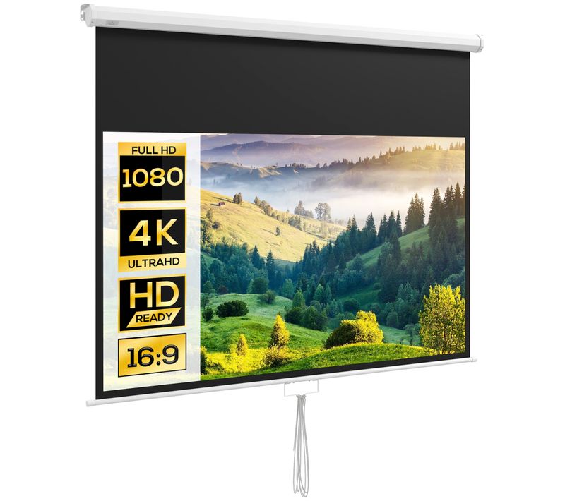 Écran De Projection Home-cinéma 16:9 80 Pouces 4k HD Blanc