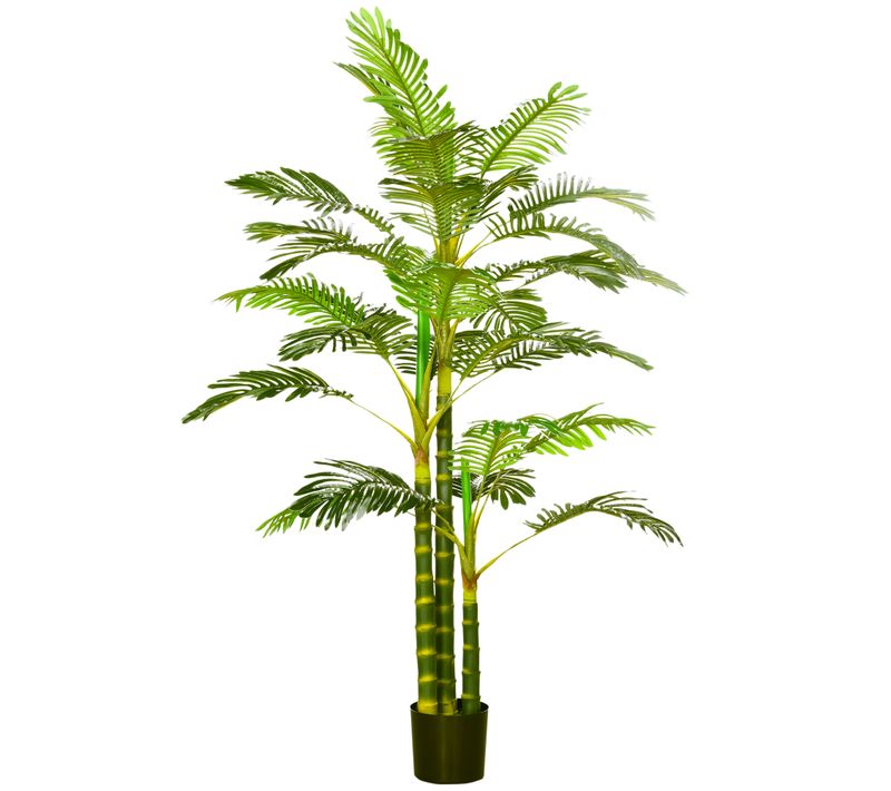 Palmier Areca Artificiel Hauteur 190 Cm Avec 30 Grandes Feuilles En Plastique Pot Inclus