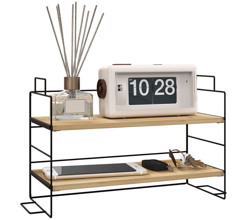 Organisateur De Bureau 42l X 16,5p X 24,5h Cm Bois Et Métal