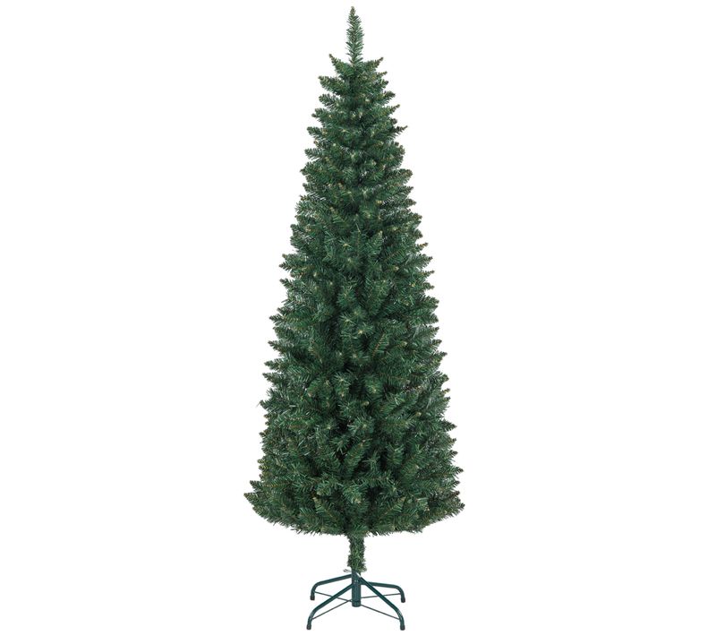 Sapin De Noël Artificiel Mince Grande Taille Piètement Acier Pliable Vert