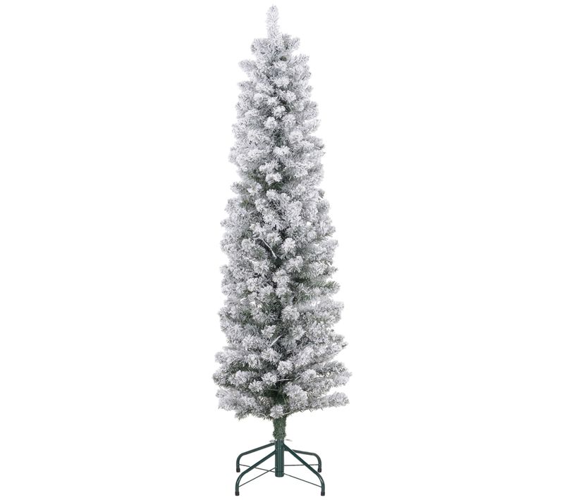 Sapin De Noël Artificiel LED H.150 Cm Mince Enneigé 263 Branches 120 LED