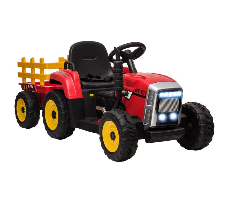 Tracteur Électrique Enfant Avec Remorque Nombreux Effets Télécommande