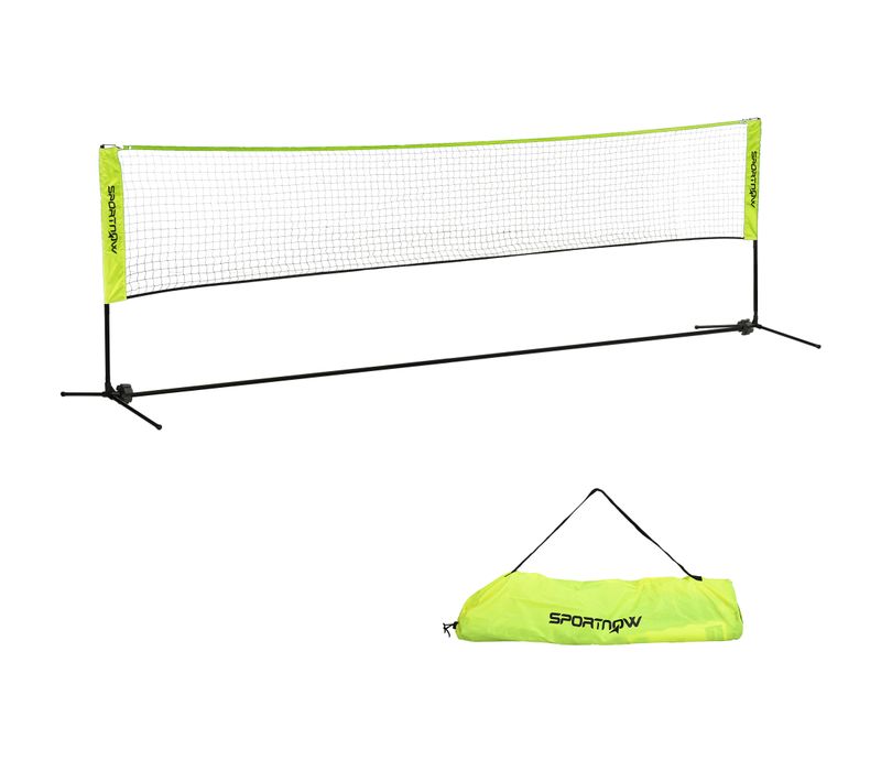 Filet De Badminton Réglable H.107-155 Cm Sac Inclus Jaune Fluo